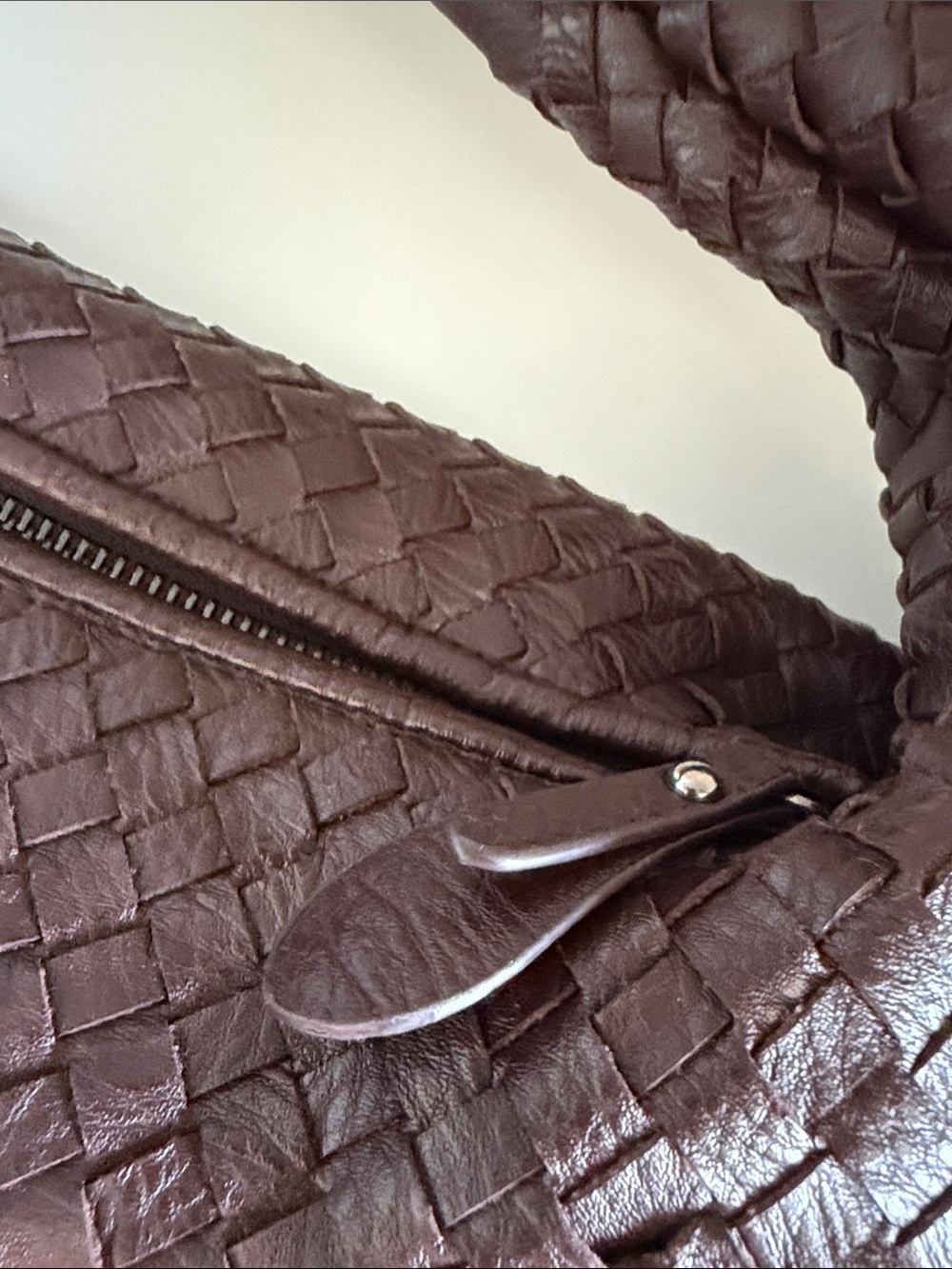 ÉDYISA Woven Leather Hobo Bag in Dark Brown coffee - Picture 7 of 9